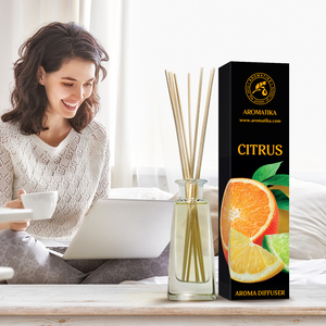 Aromatika Citrus <b>Reed</b> <b>Diffuser</b> 100ml Glass Bottle Fresh Scent Long Lasting Room Fragrance - Product Image 5