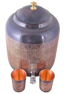 Distributeur d'eau en cuivre poli de qualité supérieure, accessoire de cuisine haut de gamme, distributeur d'eau en cuivre fait à la main, aspect rustique et traditionnel - Product Image 3