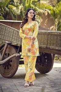 Hot Selling Spring and Summer Suitable <b>for</b> Women's Clothing Casual Cotton Printed Two-Piece Set Pure Cotton Co-Ord Set - Product Image 3