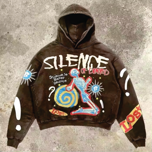 Ensemble unisexe hiver deux pièces : pantalon de survêtement et sweat à capuche 100 % coton, écologique, respirant, décontracté, taille mi-haute, style streetwear hip-hop - Product Image 1