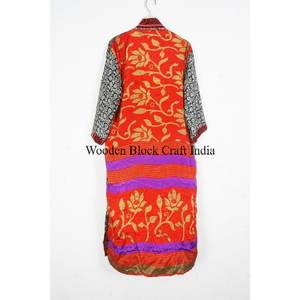 Robe longue vintage en soie à imprimé floral pour femme, manches longues, printemps-été, multicolore, vêtements de nuit, vente en gros, kimono - Product Image 5