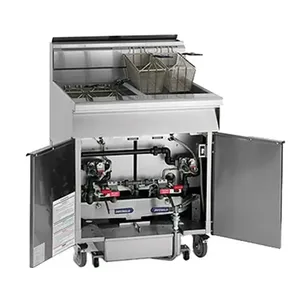 Friteuse à gaz commerciale Imperial IFSSP675-OP 117W, 6 bacs ouverts, capacité 75 lb, modèle sur pied - Product Image 1