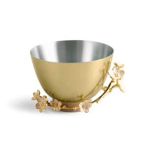 Bol de serveur de nourriture design fait à la main Bol en acier inoxydable de qualité supérieure avec accent en laiton pour servir des noix et des collations - Product Image 5