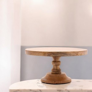 Support à gâteau en bois de meilleure qualité avec fini naturel utilisé pour la décoration de table de la maison et de l'hôtel modernes - Product Image 4