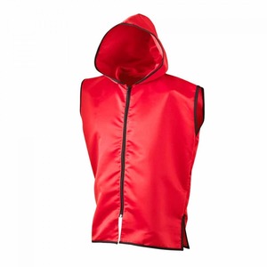 Veste de boxe sans manches avec fermeture éclair, couleur personnalisée, bordure contrastée, légère, respirante, séchage rapide, douce, 100% polyester - Product Image 4