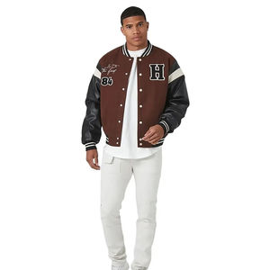 Chaqueta Universitaria de Lana de Alta Calidad, Bordado Personalizado, Mangas de Cuero a la Moda, Secado Rápido, Ropa Casual - Product Image 5