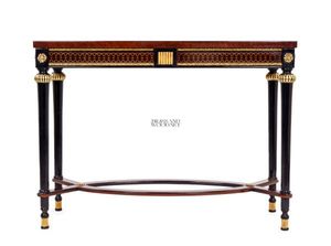 Mesa Consola Rectangular de Lujo Hecha a Mano con Detalles Decorativos de Latón y Marco de Soporte Curvo - Product Image 4