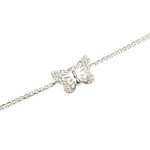 925 Sterling <b>Silver</b> White <b>Bracelet</b> with Butterfly Model Crystals <b>Bracelets</b> & <b>Bangles</b> - Product Image 3