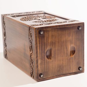 Urne en bois gravée à la main pour cendres humaines 250lbs adulte mâle femelle Satin sac arbre de vie urnes de crémation pour animaux de compagnie chien chat boîte - Product Image 5