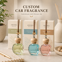 Diffuseur de parfum de voiture suspendu réglable avec bouchon en bois, flacon de parfum personnalisé, désodorisant de luxe sur mesure pour voiture