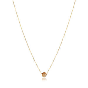 Collar con Colgante de Piedra Citrina Redonda de Diseño Moderno, Joyería de Plata de Ley 925 Hecha a Mano para Compromiso y Boda - Product Image 1