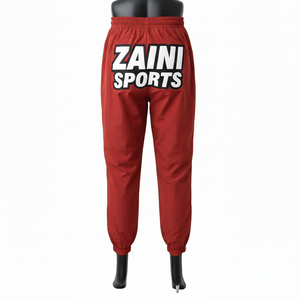 Pantalones Cortavientos para Mujer, Ligeros, Tejido de Poliéster, Diseño de Panel Lateral Rojo, Logotipo Personalizado con Transferencia de Calor - Product Image 2