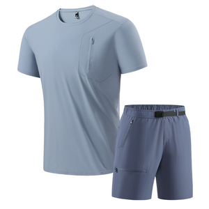 Ensemble de t-shirts à col rond pour hommes et shorts confortables, ensemble de shorts en gros, ensembles de survêtements, impression de logo personnalisée, broderie pour hommes - Product Image 2