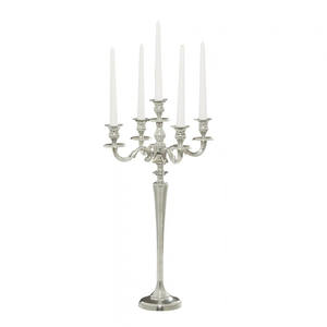 Vente chaude Taille Personnalisée Clair Cinq Bras En Aluminium Candélabre Bougeoir En Métal pour Mariage Décor À La Maison Dernière Conception - Product Image 4