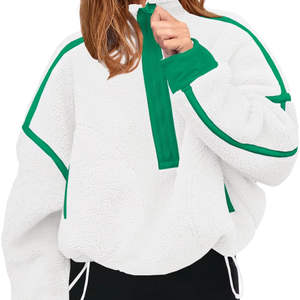 Sudadera Casual de Felpa para Mujer, Otoño Invierno, ODM, Blanca, Cierre Corto con Cremallera, Mangas Largas, Diseño Suave, Cálido y Transpirable 2026 - Product Image 5