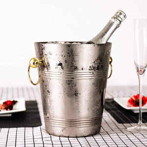 Trending Stainless Steel <b>Metal</b> Ice Bucket with Lid Handle <b>Tongs</b> & Double Walled Insulation for Ultimate Beverage Chilling - Product Image 3