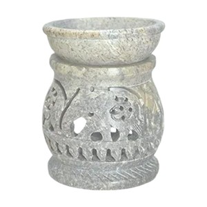 Design luxueux conception incurvée à la main stéatite sculpture brûleur à huile aromatique et porte-bâton avec forme ronde pour article de cadeau de parfum - Product Image 2