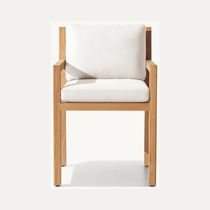 เก้าอี้นั่งทานอาหารไม้สักแข็งกลางแจ้งคุณภาพสูงแบบทันสมัยผ้ากันน้ำเป็นมิตรกับสิ่งแวดล้อมสำหรับใช้ในบ้านห้องนั่งเล่นในสวน - Product Image 3