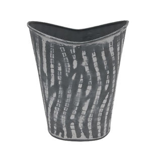 Maceta ovalada de Metal de hierro de aspecto único gris con diseño elegante antiguo blanco decoración sostenible para interiores y exteriores para el hogar y el jardín - Product Image 3