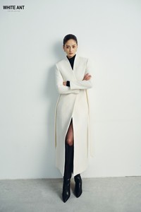 Abrigo largo de lana de Tweed para mujer con correas, superventas, abrigo de invierno para mujer, precio de fábrica, diseño de abrigos hechos a mano NAAMAH de lujo - Product Image 4