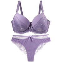 Ensemble de culottes de soutien-gorge en mousse pour femmes avec doublure en coton doux motif solide rembourrage doux pour le confort Logo de forme naturelle sur la taille