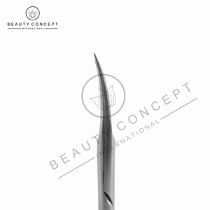 Venta al por mayor OEM logotipo personalizado profesional manicura cutícula tijeras con mango de silicona Rosa Suave bucles - Product Image 5