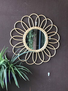 Whosale for <b>Rattan</b> <b>Mirrors</b> Wall Decorative Antique Round Design Hanging Wall Handmade From Vietnam - Product Image 5
