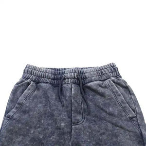 Nouvelle mode de shorts délavés à l'acide avec cordon de serrage pour hommes shorts pour hommes en denim de jogging en coton imprimé personnalisé - Product Image 2