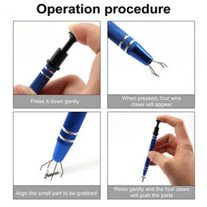 Pinza de 4 Puntas para Joyería, Herramienta de Acero Inoxidable para Agarrar Gemas y Diamantes, para Perforaciones y Trabajos de Manualidades - Product Image 5