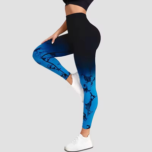 Ropa informal, pantalones de Yoga con tinte de corbata, mallas deportivas para mujer, mallas push up de cintura alta sin costuras para mujer, ropa de gimnasio para entrenamiento físico - Product Image 2