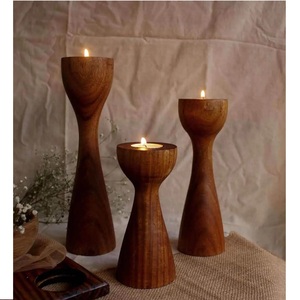 Venta al por mayor Hogar y decoración del banquete de boda pedestal de madera portavelas para eventos de Navidad precios de fábrica en la India - Product Image 4