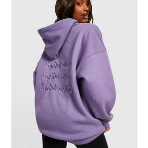 Patrón personalizado Mujeres Oversize Pullover Bordado Carta Imprimir Sudadera Lazy Casual Raglan Mangas Sudadera con capucha para la venta - Product Image 2