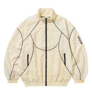 Chaqueta cortavientos retro para hombre, estilo streetwear, con cremallera, ligera, de nailon, tipo softshell, para deporte. - Product Image 4