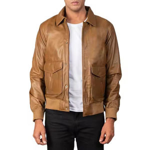 แจ็กเก็ตหนังเย็บปะติดแนวไฮสตรีทปกคอตั้งดีไซน์แบบมีเข็มขัดรัดเอวปรับได้สำหรับฤดูหนาว - Product Image 2