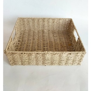 Nouveauté, tailles pratiques, fabricants, rangement, vêtements, panier en papier tissé de forme rectangulaire pour jouets, décoration en paille - Product Image 4