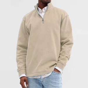 Chaqueta de lana de poliéster con botones a presión de bloque de color de alta calidad personalizada para hombre, chaqueta con cremallera de cuarto y mangas raglán - Product Image 2