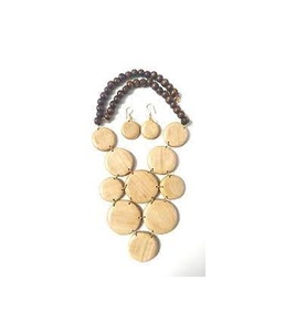 Ensemble de bijoux en bois Collier en bois pour cadeau et utilisation à la main pour Offre Spéciale produit pièce de design d'artisanat naturel - Product Image 2