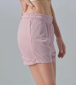 Womens Athletic <b>Shorts</b> Mesh Basketball <b>Ladies</b> Active Loose <b>Pull</b>-<b>On</b> <b>Shorts</b> with Zipper Pockets Sexy Style Quick Dry Drawstring - Product Image 4