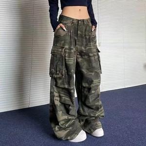 Pantalons Printemps Eté Streetwear Camouflage Poches Taille Naturelle Pantalons Décontractés Pleine Longueur Pour Femmes - Product Image 5