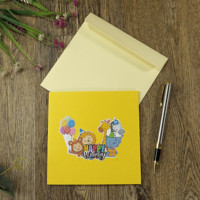 Fabricante profesional Tarjeta 3D de animales divertidos Tarjetas de regalo de felicitación emergentes para cumpleaños de Vietnam