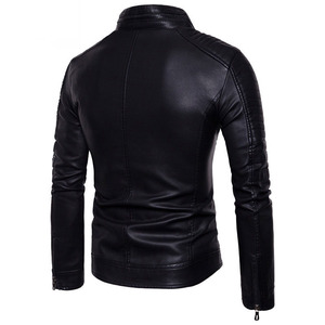Chaqueta de cuero para hombre de diseño superior 2025, chaqueta de motocicleta informal de temporada de invierno con cuello levantado personalizado, moda de alta calidad - Product Image 4