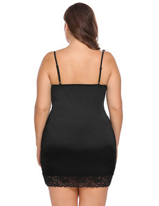 Hot Selling Lady Nightie Dress Deep V -neck Lace Chemise Night Dress Women Pajama Nightgown Sleepwear <strong>Full</strong> <strong>Slip</strong> Sexy Plus Size - Product Image 5