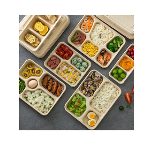 Commande personnalisée Couvercle de boîte à bento en bambou naturel blanc biodégradable CMJN/Pantone PET Matériau Stratification mate pour sandwichs alimentaires - Product Image 3