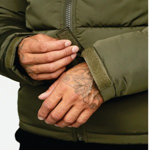 100% Polyester Full Zip Doublure Rembourrée Noir/Kaki hommes Resolute Puffer Coat avec 2 Poches Avant - Product Image 5