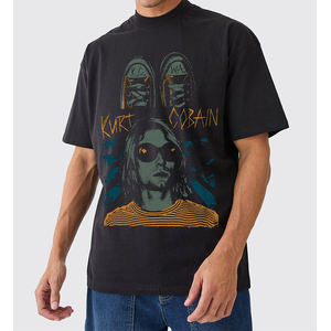 แบรนด์หรูเสื้อยืดผู้ชายคุณภาพสูงเสื้อยืดพิมพ์ลายไซส์ใหญ่แนวสตรีทเคิร์ทโคเบนเสื้อยืดวินเทจพิมพ์ลายโอเวอร์ไซส์สำหรับผู้ชาย - Product Image 5