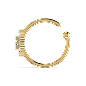 14kt katı gül altın ince göbek takısı kare şeklinde burun halkası kesim doğal elmas Trendy kadın günlük giyim nişan hediye - Product Image 4