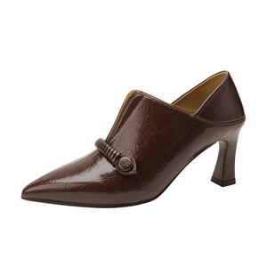 Escarpins à talons hauts en cuir verni pour femmes, à bout pointu, talons aiguilles, chaussures de bureau et de carrière élégantes pour dames - Product Image 5