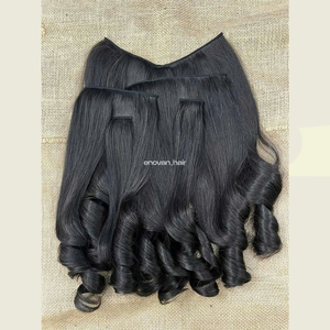 Haute Qualité CLIP IN Extensions De Cheveux Vietnamiens Vierge Cuticule Humaine Alignée Double Dessiné Doux Soyeux Texture Usine Directe - Product Image 4