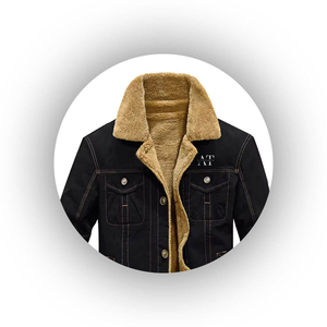 Veste en jean surdimensionnée moderne en PU enduit pour hommes tissage au crochet avec style vintage pour l'hiver superposition Streetwear - Product Image 2