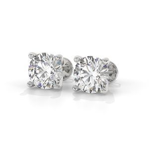 Boucles d'oreilles personnalisées en or massif 14 carats D couleur VVS 1ct Boucles d'oreilles en diamant de laboratoire Clous solitaires ronds et brillants - Product Image 6